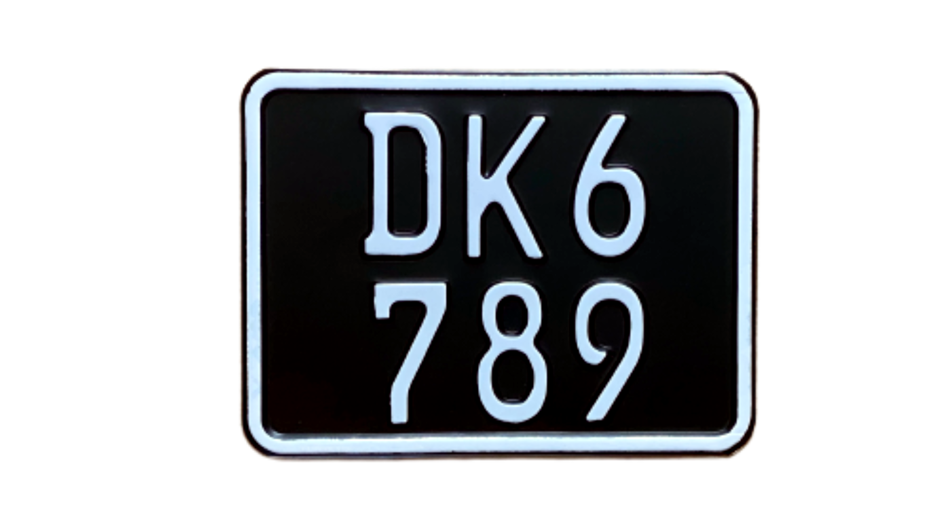 11d. Dansk Knallert nummerplade, sørt 150 x 110 mm